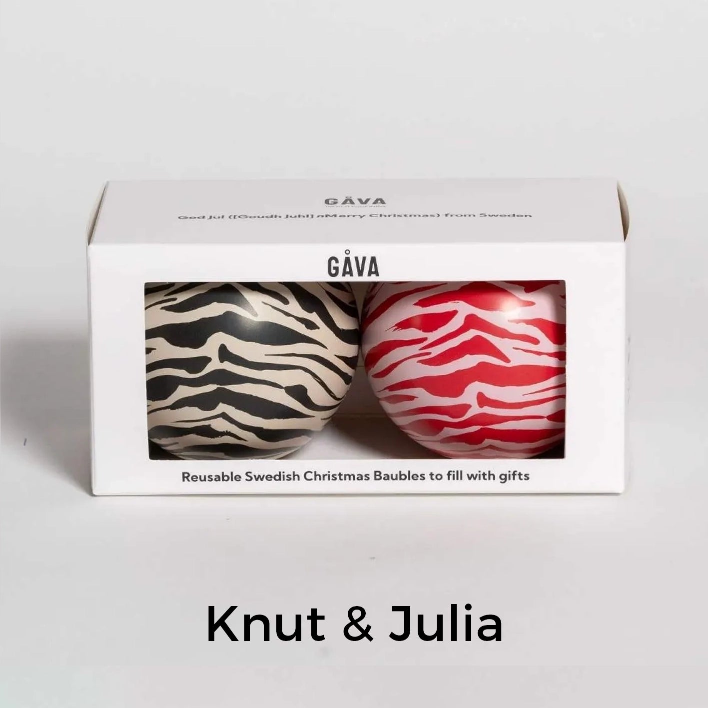 Duo of Baubles in Swedish design with chocolate truffles